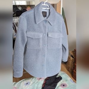 Dynamite Light Blue Grey Sherpa Jacket